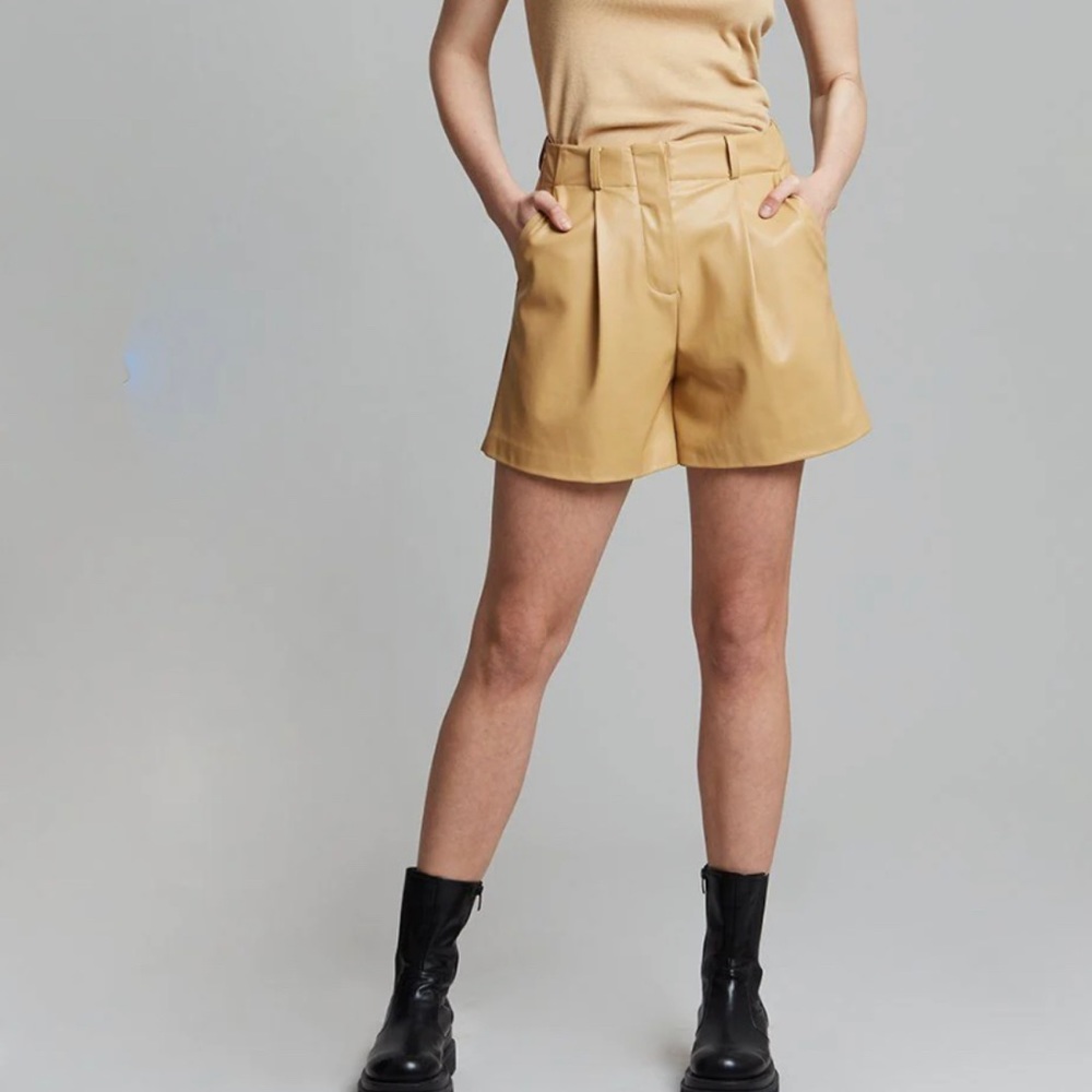 Faux leather shorts- barely worn!